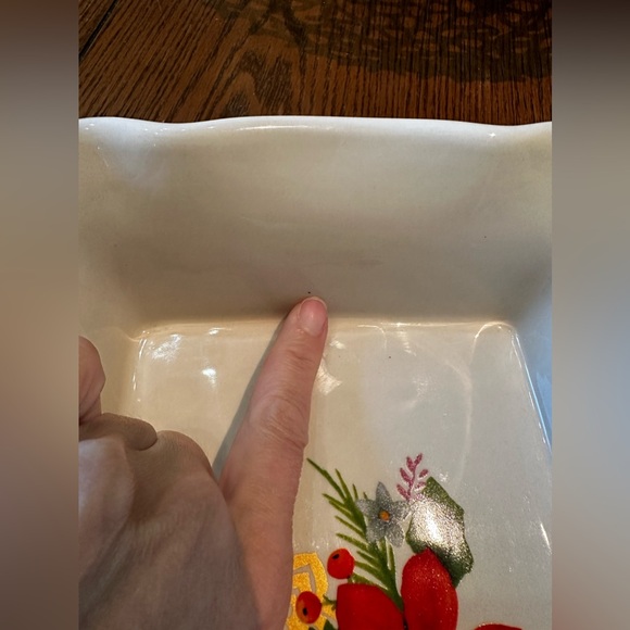 EUC Pioneer Woman Red Lace & Floral Stoneware Bakeware/Baking Dish, Used… - Picture 7 of 13